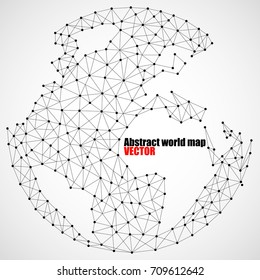 Abstract world map of dots and line. Global network. Vector background. Eps 10