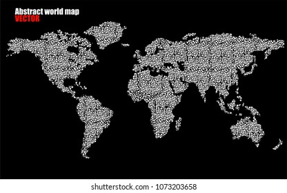 Abstract world map of dots. Vector