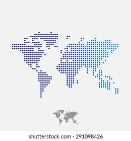 Abstract world map, dots, vector