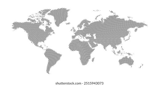 abstract world map in dotted pattern vector design 