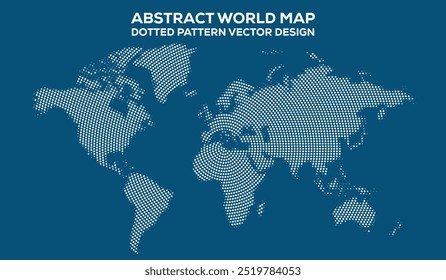 Abstract World Map Dotted Pattern, mapa de mundo de resolução muito alta, isolado no fundo branco. Infográfico, Plana Terra, Globo ícone semelhante. relatório anual, Viajar pelo mundo, mapa silhueta fundo.