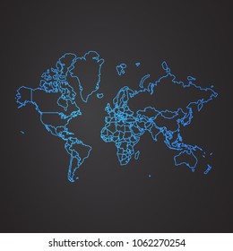 Abstract world map . EPS 10 contains transparency.
