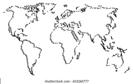 Abstract world map isolated on white background. Vector EPS10