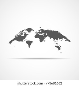 Abstract World map isolated on light background. Vector Illustration. Gray World map in flat design