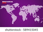 Abstract World map with letters of English alphabet. Vector background