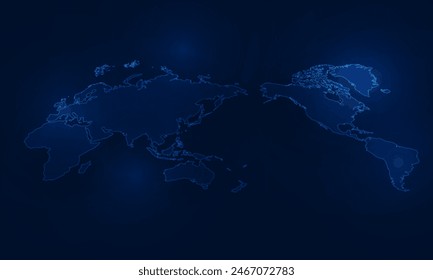 Abstract world map Light out technology background Hitech communication concept innovation background, vector design