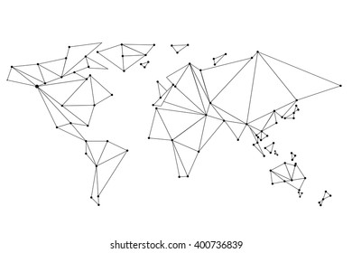 Abstract  world map lines connection. Vector illustration