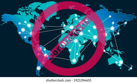 Abstract world map lock down
