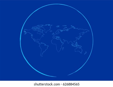 abstract world map logo vector template