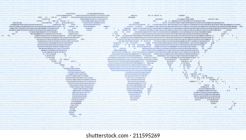 Abstract world map made of binary code, EPS 8