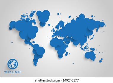 Abstract world map made of circles. EPS10.