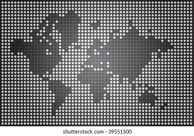 Abstract world map made of dots and lines