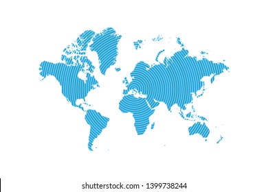 Abstract World Map in motion. Flat vector illustration EPS 10