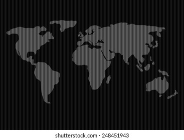 Abstract world map on the black background. Vector illustration.