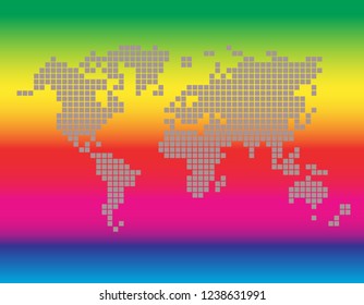 
Abstract world map on color background