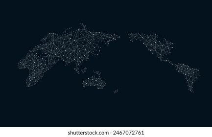 Mapa del mundo Abstractas en el fondo de la tecnología de negocios de la luz Fondo de innovación del concepto de comunicación Hitech, diseño del Vector