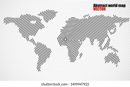 Abstract world map of polygon lines, geography background, halftone concept, vector