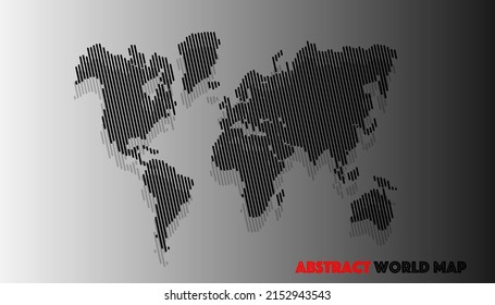Resumen del mapa mundial de líneas radiales. Ilustración del vector