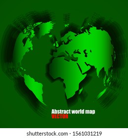 Abstract world map in a shape of globe with shadow, planet earth