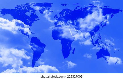 Abstract world map of the sky background. Elements of this image furnished by NASA 