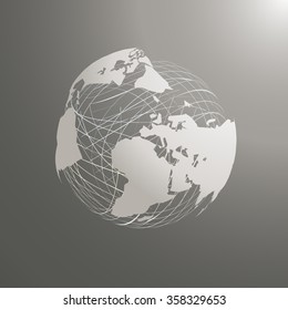 abstract world map sphere Europe vector