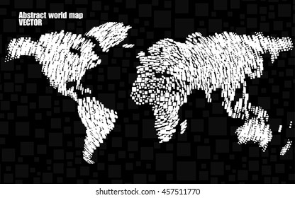 Abstract world map from squared, style background
