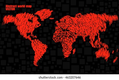 Abstract world map from squared, style background