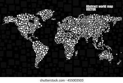 Abstract world map from squares, style background