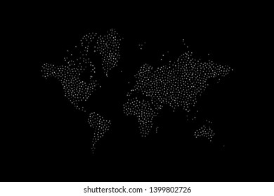 Abstract World Map with stars. Flat vector illustration EPS 10