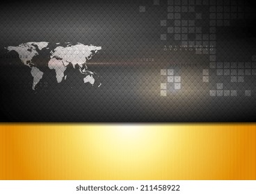 Abstract world map technology background. Vector design