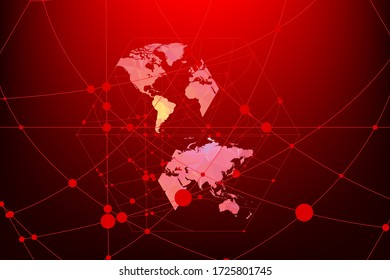 Abstract World Map Triangle Geometry Background and Wallpaper. Global network connection, Social communications concept.