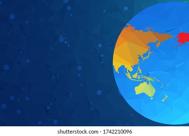 Abstract World Map Triangle Geometry Background and Wallpaper. Global network connection, Social communications concept.