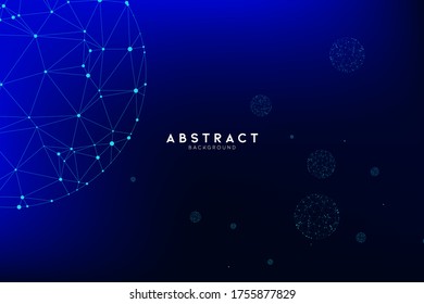 Abstract World Map Triangle Geometry Background and Wallpaper. Global network connection, Social communications concept, Digital technology banner.