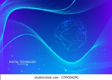 Abstract World Map Triangle Geometry Background and Wallpaper. Global network connection, Social communications concept, Digital technology banner.