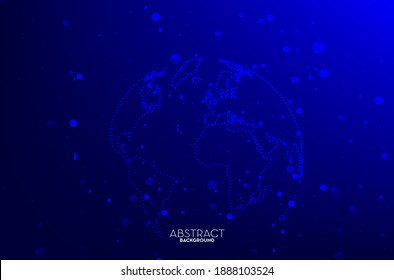 Abstract World Map Triangle Geometry Background and Wallpaper. Global network connection, Social communications concept, Digital technology banner.
