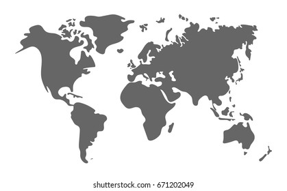 Abstract world map. Vector icon