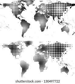 abstract world maps with halftones