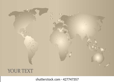Abstract World map-Vector illustration of silver.