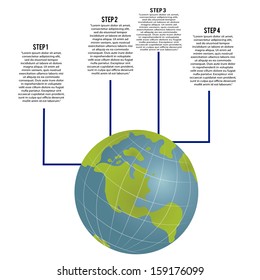 abstract world with some information on white background