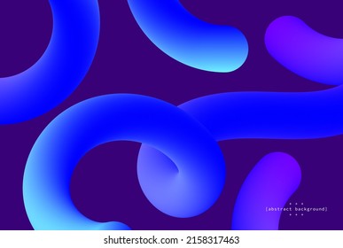 abstract worm shape with curve and twisted on blue on violet background can be use for brochure advertisement banner website template food and beverage label technology package design