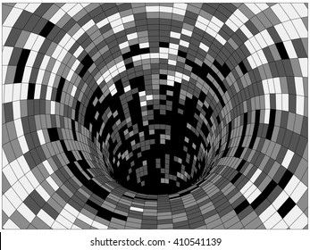 Abstract Wormhole Science Black and White