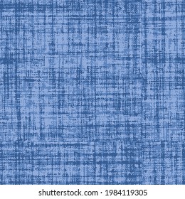 Abstract worn mesh fabric distressed background. Seamless irregular checked distressed blue background.