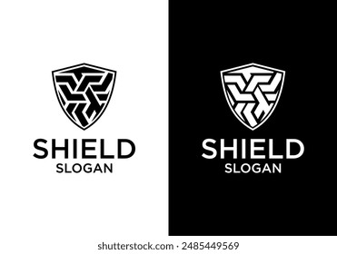 Abstract Woven Shield Logo vector