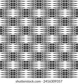 Abstract Woven Texture in Black and White with Wood and Metal Elements