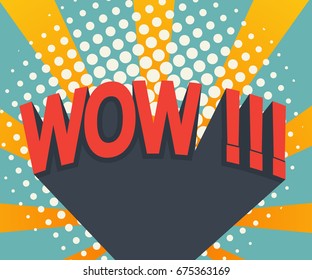 abstract wow comic book, pop art background with retro color vector illustration