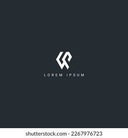 Abstract WP PW letter simple style logo design vector template.