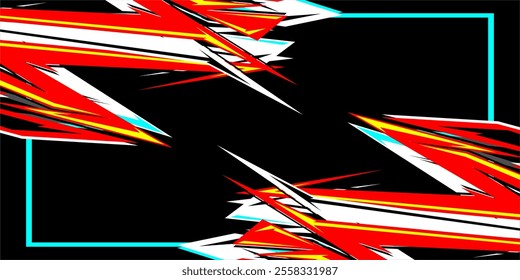 Abstract wrap car background with unique line patterns and bright colors, such as red and others, looks sporty