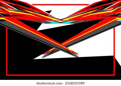 Abstract wrap car background with unique line patterns and bright colors, such as red and others, looks sporty