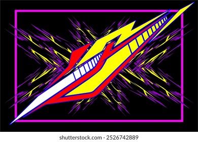 abstract wrap car background vector design with unique line pattern and bright colors, my own work, not ai generated