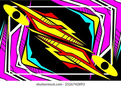 abstract wrap car background vector design with unique line pattern and bright colors, my own work, not ai generated